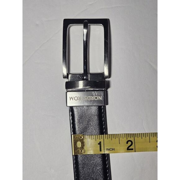 Nordstrom Reversable Leather Belt Brown Black 33" Long 1" Wide Size 32 - Picture 4 of 4